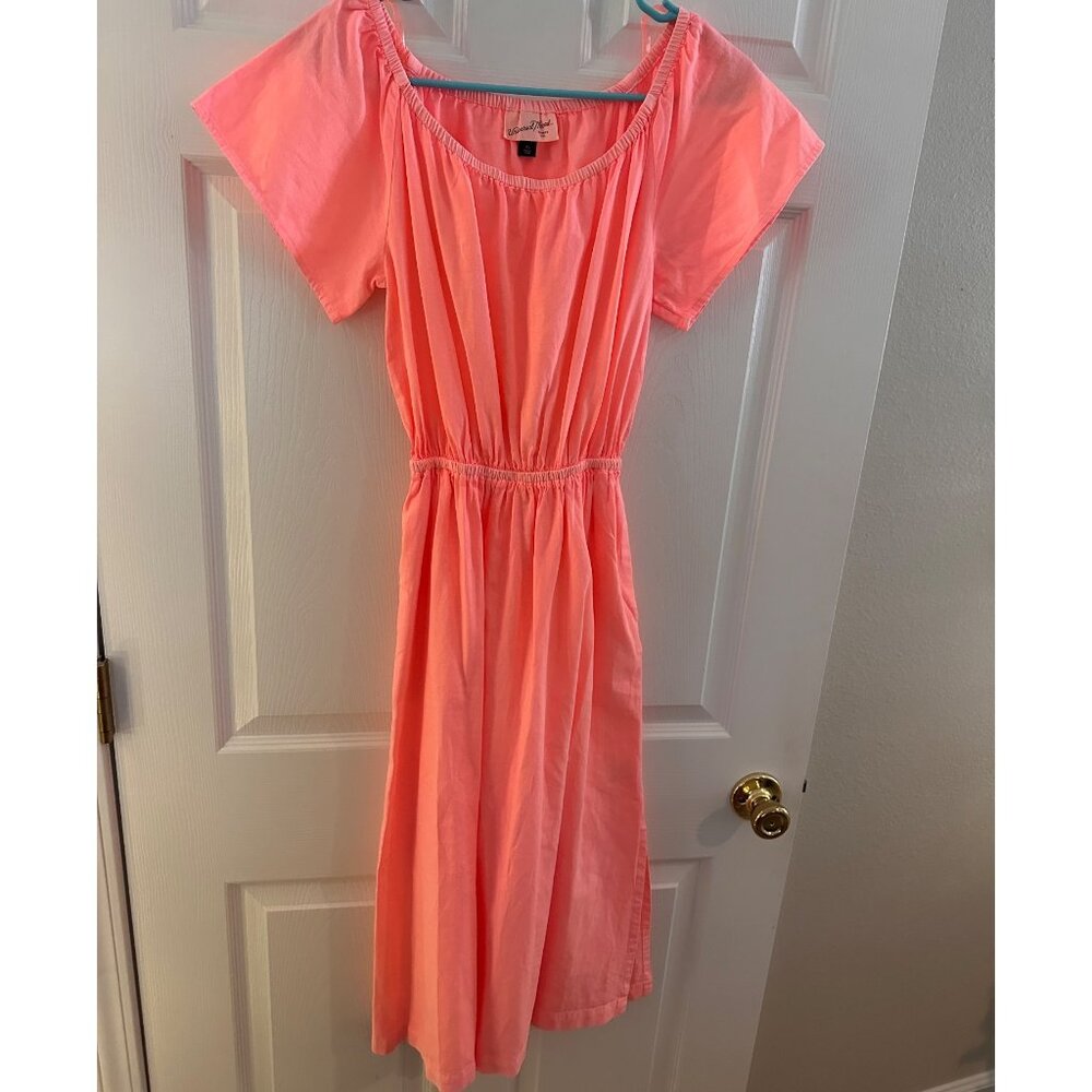 universal thread hot pink midi peekaboo dress size xs
